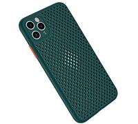 Rdyi6ba8 Coque pour iPhone 11 Pro, Étui en Silicone Souple Maille et Respirant Ultra Fine et Léger avec Fonction Dissipation de La Chaleur pour iPhone 11 Pro - Vert Foncé