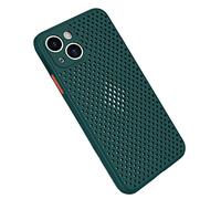 Rdyi6ba8 Coque pour iPhone 13, Étui en Silicone Souple Maille et Respirant Ultra Fine et Léger avec Fonction Dissipation de La Chaleur pour iPhone 13 - Vert Foncé