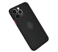 Rdyi6ba8 Coque pour iPhone 13 Pro, Étui en Silicone Souple Maille et Respirant Ultra Fine et Léger avec Fonction Dissipation de La Chaleur pour iPhone 13 Pro - Noir