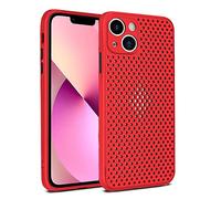 Rdyi6ba8 Coque pour iPhone 14 Plus, Étui en Silicone Souple Maille et Respirant Ultra Fine et Léger avec Fonction Dissipation de La Chaleur pour iPhone 14 Plus - Rouge