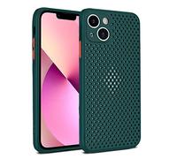 Rdyi6ba8 Coque pour iPhone 15 Plus, Étui en Silicone Souple Maille et Respirant Ultra Fine et Léger avec Fonction Dissipation de La Chaleur pour iPhone 15 Plus - Vert Foncé