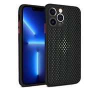Rdyi6ba8 Coque pour iPhone 15 Pro Max, Étui en Silicone Souple Maille et Respirant Ultra Fine et Léger avec Fonction Dissipation de La Chaleur pour iPhone 15 Pro Max - Noir