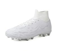 RDYLBU Chaussures de football pour homme Madame Souliers à crampons Football AG, Blanc., 43 EU