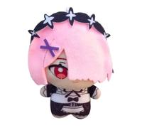 Re:0 Peluche Anime Rem/Ram/Emilia/Natsuki Poupée en peluche 10 cm | Mini coussin doudou pendentif figurine de dessin animé, objet de collection et cadeau