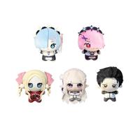 Re:0 Peluche Anime Rem/Ram/Emilia/Natsuki Poupée en peluche 10 cm | Mini coussin doudou pendentif figurine de dessin animé, objet de collection et cadeau