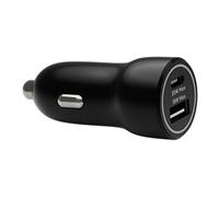 re-charge - Adaptateur d'alimentation pour voiture - 30 Watt - 2 connecteurs de sortie (USB-C, USB) - noir