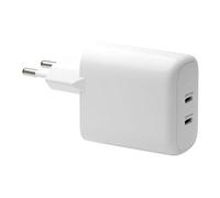 re-charge - Adaptateur secteur - 20 Watt - 3 A - PD/PPS - 2 connecteurs de sortie (USB-C) - blanc - Europe
