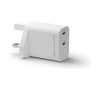 re-charge - Adaptateur secteur - 25 Watt - 3 A - 2 connecteurs de sortie (USB-C) - blanc - Royaume-Uni