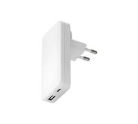 re-charge Pro - Adaptateur secteur - minceur - 65 Watt - 2 connecteurs de sortie (24 pin USB-C, USB) - blanc