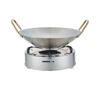 Ré chaud à Alcool avec Marmite | Set de Cuisine de Plein Air,Brûleur à Alcool équipé d'une Casserole - pour Camping Randonnée Pêche Pique-nique Plage Voyages et