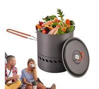 Ré chaud de Camping - 1.5L Portable à Poignée Pliable pour la Randonnée - Set d'Ustensiles de Cuisine Complet pour Camping - pour Famille, Amis, Étudiants, Adultes, Hommes, Femmes en Randonnée, Campin
