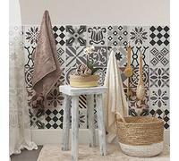 RE-COVERTILES - 24 Pcs Carrelage Autocollant 20x20 cm PS00143 Mosaïque de Azulejos Autocollant Mural Décorative à Carreaux de Ciment pour Salle de Bains et Cuisine Stickers Peel and Stick