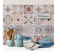RE-COVERTILES - Stickers Carrelage Cuisine et Bain Carreaux Adhésifs en PVC Imperméables Anti-rayures Autocollants Décoratifs Mur Peel and Stick - Modèle 12 Pcs 15x15 cm PS00058 Made in Italy