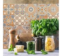 RE-COVERTILES - Stickers Carrelage Cuisine et Bain Carreaux Adhésifs en PVC Imperméables Anti-rayures Autocollants Décoratifs Mur Peel and Stick - Modèle 24 Pcs 10x10 cm PS00148 Made in Italy
