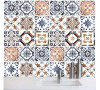 RE-COVERTILES - Stickers Carrelage Cuisine et Bain Carreaux Adhésifs en PVC Imperméables Anti-rayures Autocollants Décoratifs Mur Peel and Stick - Modèle 10 Pcs 20x20 cm PS00001 Made in Italy