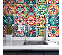 RE-COVERTILES - Stickers Carrelage Cuisine et Bain Carreaux Adhésifs en PVC Imperméables Anti-rayures Autocollants Décoratifs Mur Peel and Stick - Modèle 24 Pcs 10x10 cm PS00187 Made in Italy