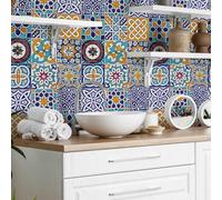 RE-COVERTILES - Stickers Carrelage Cuisine et Bain Carreaux Adhésifs en PVC Imperméables Anti-rayures Autocollants Décoratifs Mur Peel and Stick - Modèle 12 Pcs 15x15 cm PS00033 Made in Italy