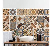 RE-COVERTILES - Stickers Carrelage Cuisine et Bain Carreaux Adhésifs en PVC Imperméables Anti-rayures Autocollants Décoratifs Mur Peel and Stick - Modèle 24 Pcs 10x10 cm PS00242 Made in Italy