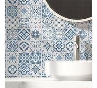 RE-COVERTILES - Stickers Carrelage Cuisine et Bain Carreaux Adhésifs en PVC Imperméables Anti-rayures Autocollants Décoratifs Mur Peel and Stick - Modèle 12 Pcs 15x15 cm PS00104 Made in Italy