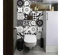 RE-COVERTILES - Stickers Carrelage Cuisine et Bain Carreaux Adhésifs en PVC Imperméables Anti-rayures Autocollants Décoratifs Mur Peel and Stick - Modèle 24 Pcs 10x10 cm PS00159 Made in Italy