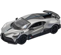 RE-EL TOYS | BUGATTI DIVO 1:32 avec licence officielle, gardien et coffre ouvrant, mécanisme de rétrocharge pour le mouvement, boîte vitrine