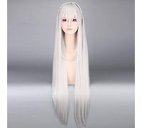 Re: La Vie Dans Un Monde Différent De Zéro Perruque De Cosplay Emilia 100 Cm De Long Perruque D'Anime Gris Argenté Avec Oreille Entendre Seulement
