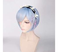 Re: la vie dans un monde différent de zéro perruque de Cosplay Ram Rem graduée pour les femmes courte droite rose bleu perruque d'anime Rem perruque et casque
