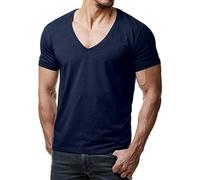 Re Rock T-Shirt col V Profond pour Homme - Fitness T-Shirt Slim fit - Basic V-Shirt - S a 3XL