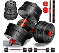 RE:SPORT Kit d'haltères 2-en-1 | 20 kg| Ensemble modulable d'haltères | Haltères longs et courts