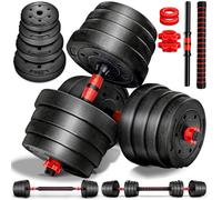 RE:SPORT Kit d'haltères 2-en-1 | 30 kg| Ensemble modulable d'haltères | Haltères longs et courts