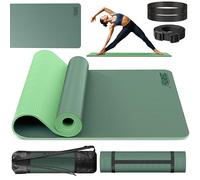 RE:SPORT Tapis de Yoga TPE sans Phthalates - Tapis de Gymnastique antidérapant, Tapis de Fitness sans polluants, Matelas avec Sangle de Transport, 183 x 61 x 0,6 cm