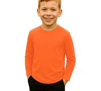 Re Tech UK - Chemise à manches longues pour enfants garçons et filles | T-shirt léger à col rond pour superposition ou usage quotidien | Haut uni, extensible et doux au toucher pour l'école, le jeu ou