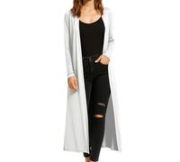 Re Tech UK Gilet Long - pour Femme - col/Manches Longues - Style Boyfriend/léger - Blanc - XXL EU 48-50 (Grande Taille)