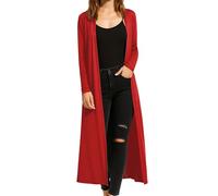 Re Tech UK Gilet Long - pour Femme - col/Manches Longues - Style Boyfriend/léger - Rouge - XXL EU 48-50 (Grande Taille)