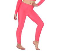 Re Tech UK Legging de Gymnastique/Danse - pour Fille - Lycra/élastiqué - sans sous-Pied - Brillant/Fluo - Rose Fluo - 3-4 Ans