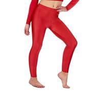 Re Tech UK Legging de Gymnastique/Danse - pour Fille - Lycra/élastiqué - sans sous-Pied - Brillant/Fluo - Rouge - 11-12 Ans