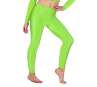 Re Tech UK Legging de Gymnastique/Danse - pour Fille - Lycra/élastiqué - sans sous-Pied - Brillant/Fluo - Vert Fluo - 11-12 Ans