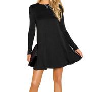 Re Tech UK Robe Patineuse - pour Femme - Jersey - Longueur midi/Manches Longues - Noir - L/XL EU 44 (Grande Taille)