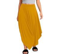 Re Tech UK Sarouel - pour Femme - Effet drapé - pour Layering - Jaune Moutarde - EU 44-50 (Grande Taille)