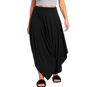 Re Tech UK Sarouel - pour Femme - Effet drapé - pour Layering - Noir - EU 44-50 (Grande Taille)