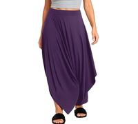 Re Tech UK Sarouel - pour Femme - Effet drapé - pour Layering - Violet foncé - EU 44-50 (Grande Taille)