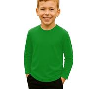 Re Tech UK - T-shirt à manches longues pour enfants pour garçons et filles | T-shirt léger à col rond pour superposer ou porter au quotidien | Haut uni, extensible, doux au toucher pour l'école, les
