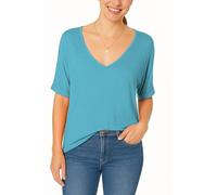 Re Tech UK - T-Shirt Oversize - pour Femme - col en V/Manches retroussées/Coupe Chauve-Souris - Style Casual - Tailles EU 36-54 - Turquoise - XXL EU 48-50