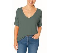 Re Tech UK - T-Shirt Oversize - pour Femme - col en V/Manches retroussées/Coupe Chauve-Souris - Style Casual - Tailles EU 36-54 - Khaki - XXXL EU 52-54