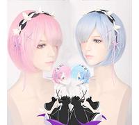 Re: zéro commencer la vie dans un autre monde perruque de cosplay couleur graduée Ram & Rem Cosplay Costume jouer perruques + couvre-chef + bonnet de perruque perruque rose et bonnet de perruque