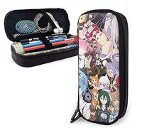 Re Zero Starting Life in Another World Rem Ram Trousse à crayons en cuir avec fermeture éclair Convient pour l'école, le travail et le bureau