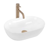 Rea Amelia lavabo 45x31 cm ovale à poser blanc brillant REA-U4330