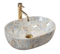 Rea Amelia lavabo 48x34.5 cm ovale à poser gris/pierre mat REA-U0625