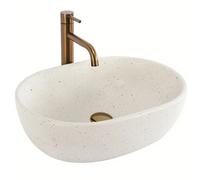Rea Amelia lavabo 48x34.5 cm ovale à poser marron/beige mat REA-U8480