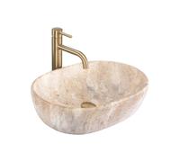 Rea Amelia lavabo 48x34.5 cm rectangulaire à poser gris/pierre-marron/beige mat REA-U3000